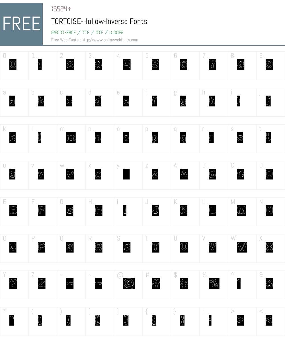 TORTOISE-Hollow-Inverse Font Screenshots