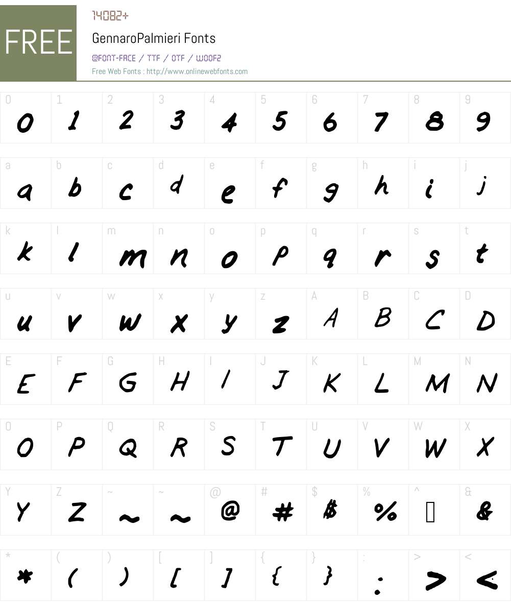 GennaroPalmieri Font Screenshots