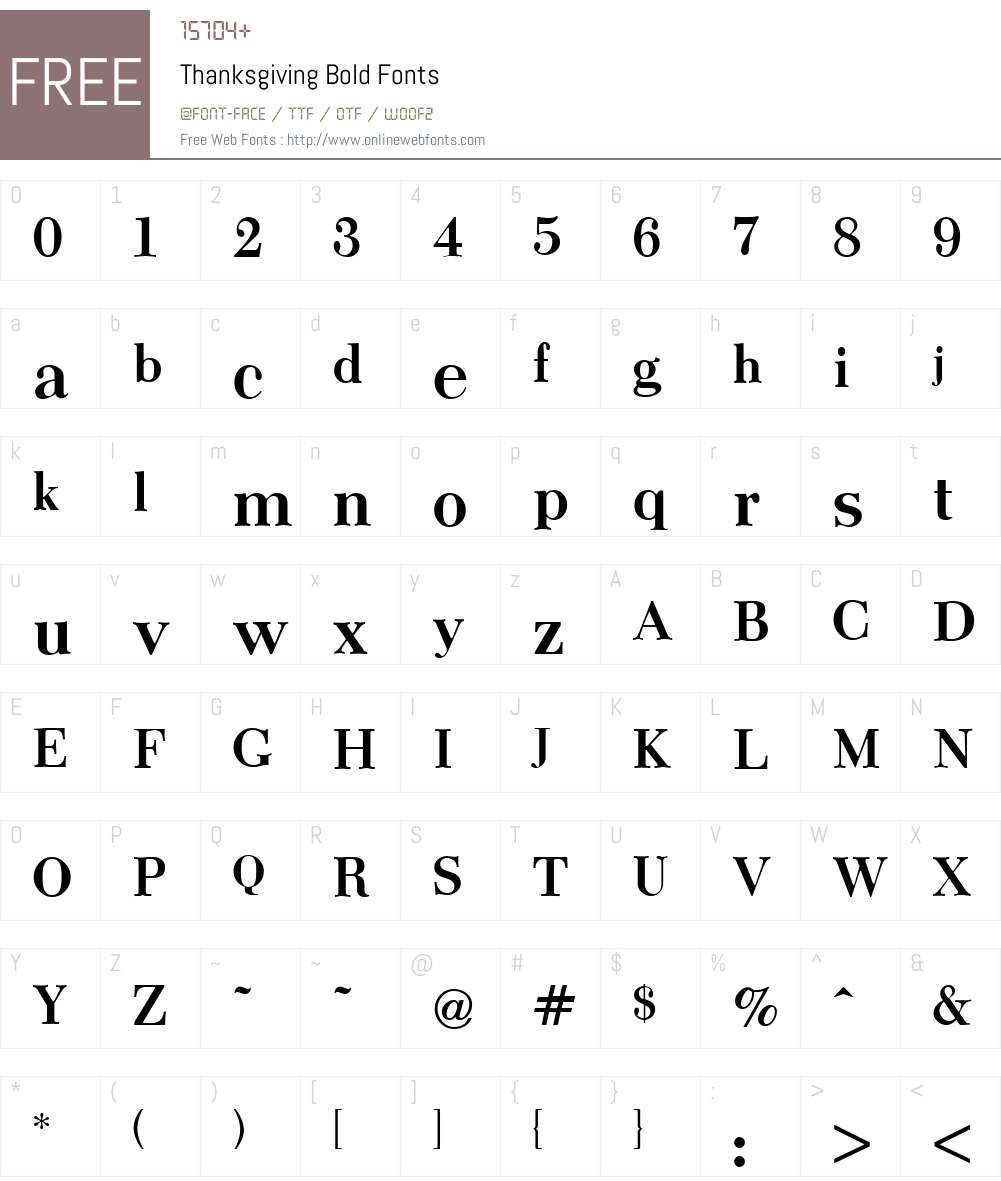 Thanksgiving Font Screenshots
