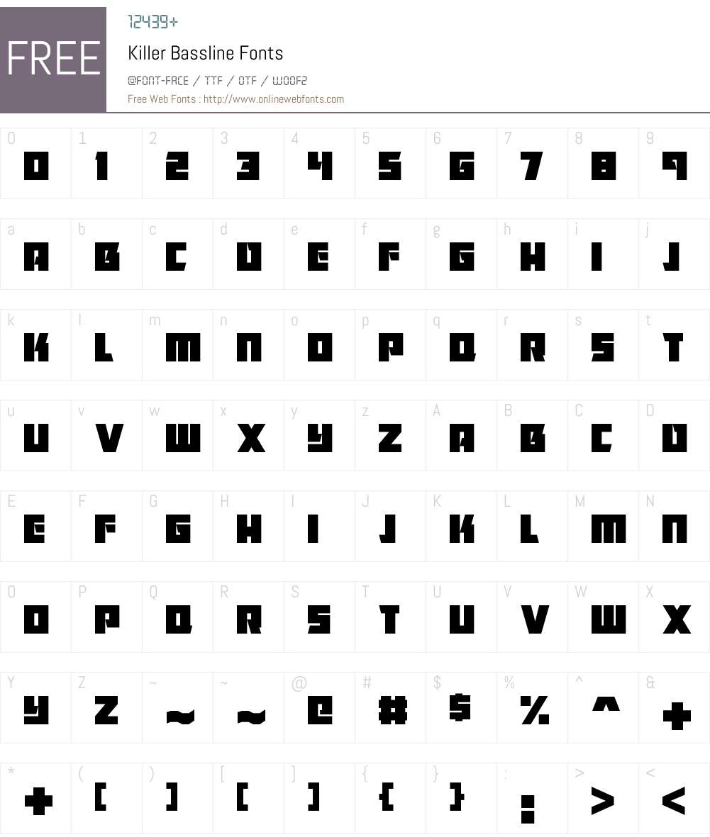 Killer Bassline Font Screenshots