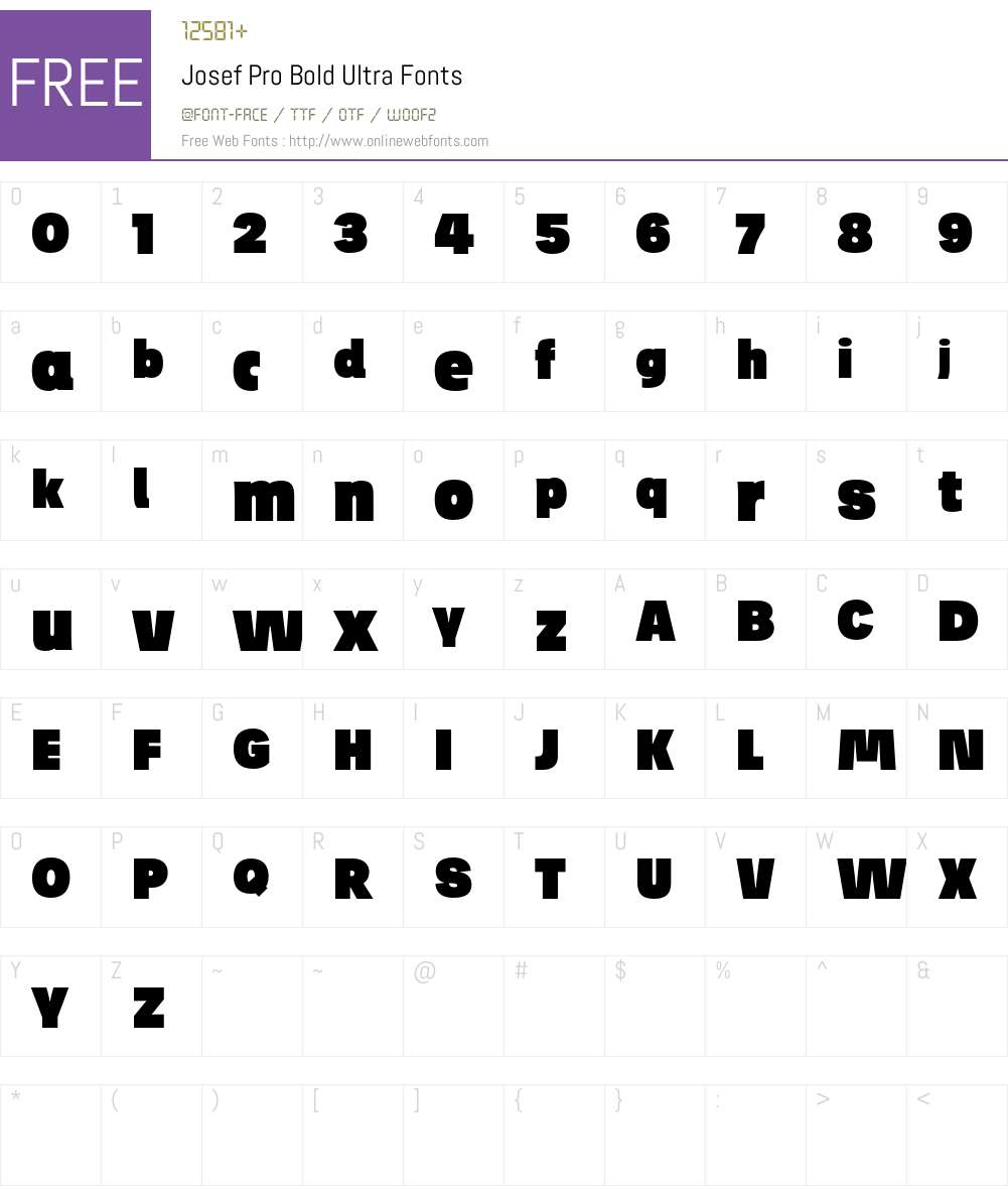 Josef Pro Bold Font Screenshots