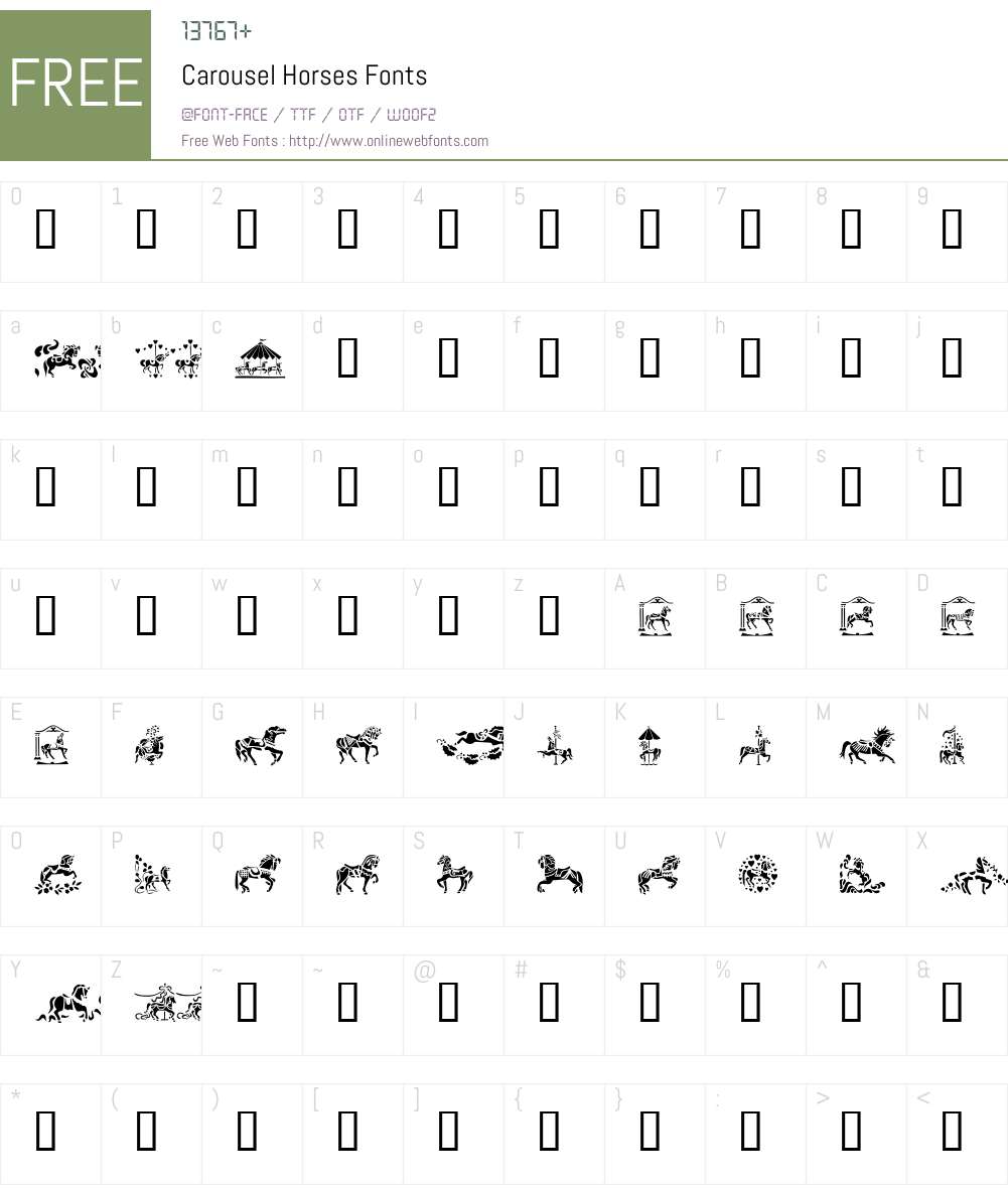 Carousel Horses Font Screenshots