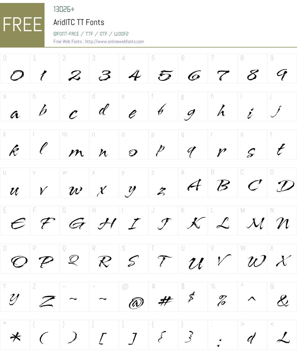 AridITC TT Font Screenshots