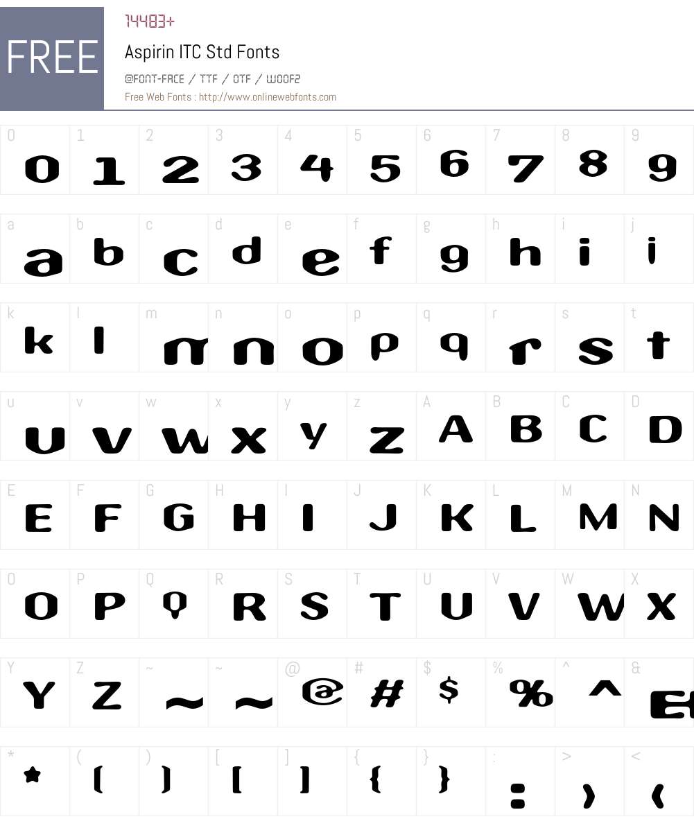 Aspirin ITC Std Font Screenshots