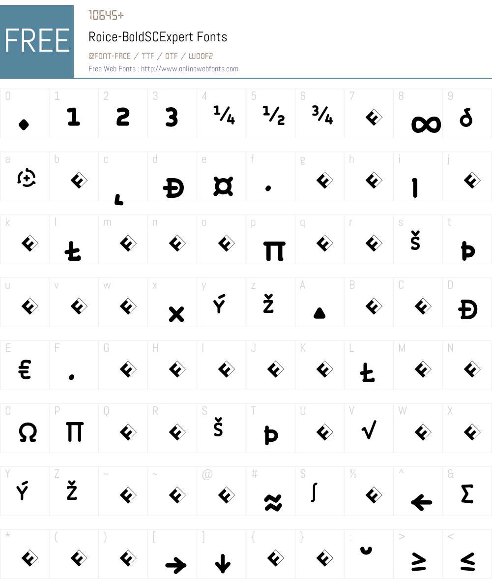 Roice-BoldSCExpert Font Screenshots