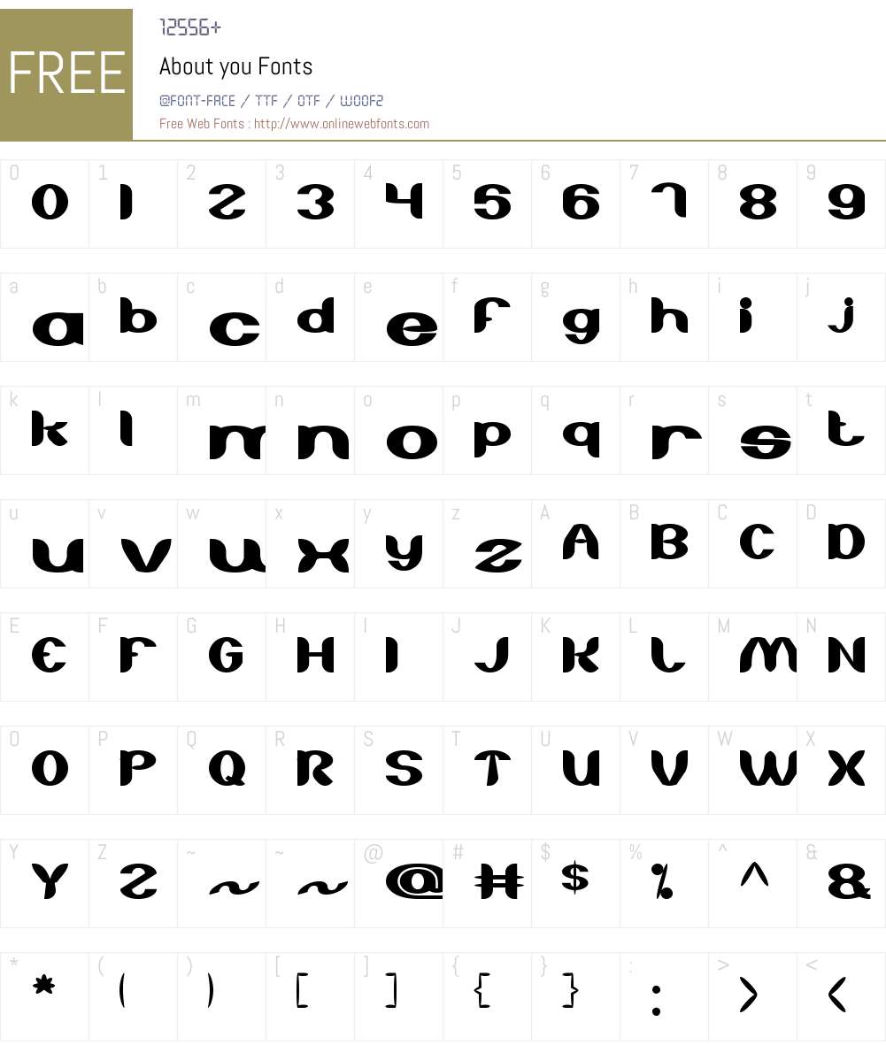 About you Font Screenshots