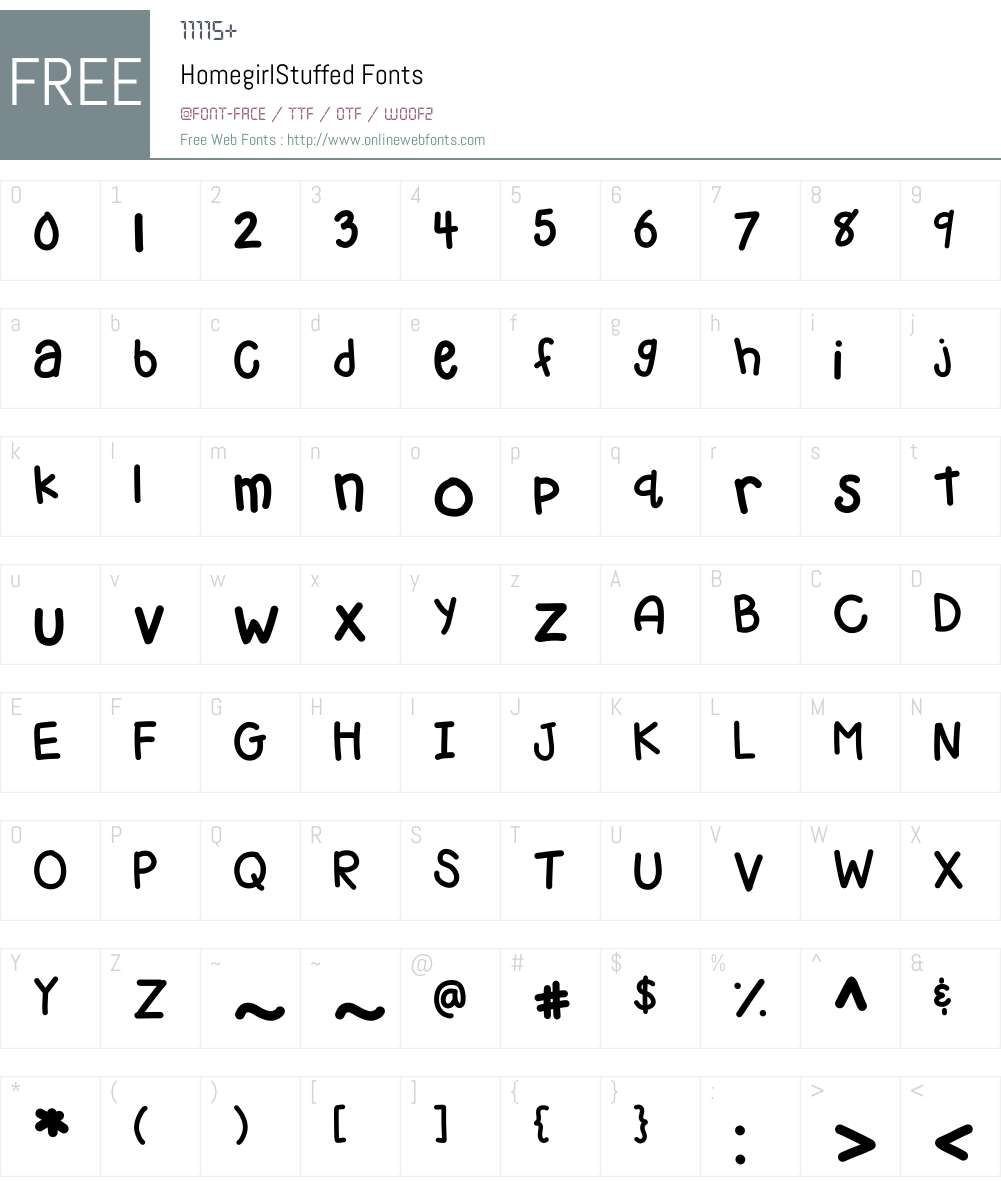 HomegirlStuffed Font Screenshots