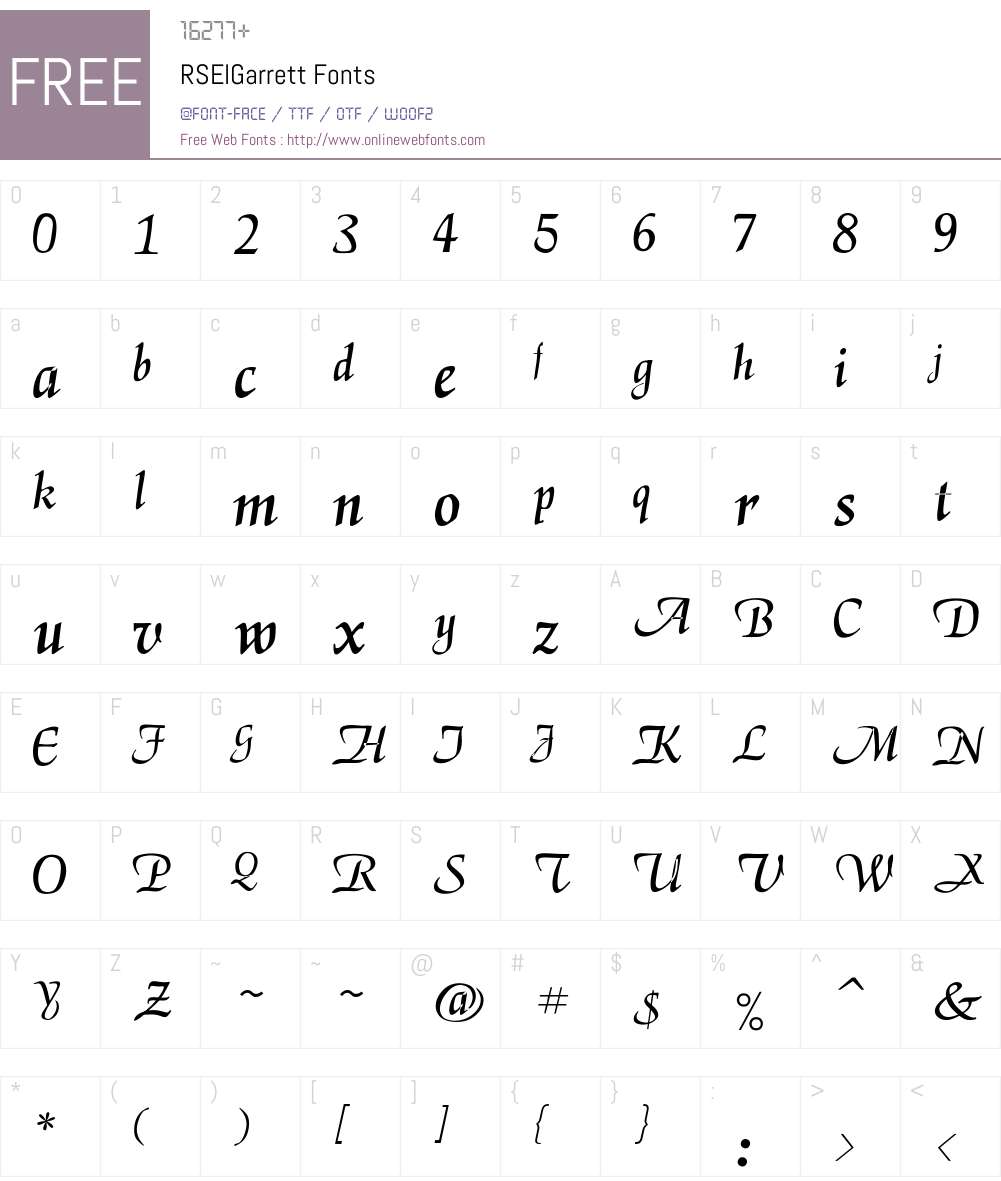RSElGarrett Font Screenshots