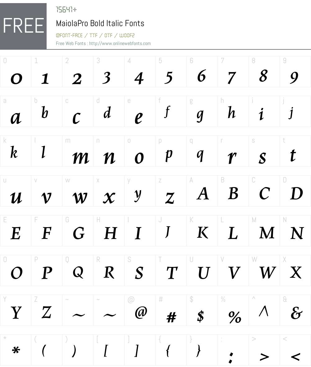 MaiolaPro Font Screenshots
