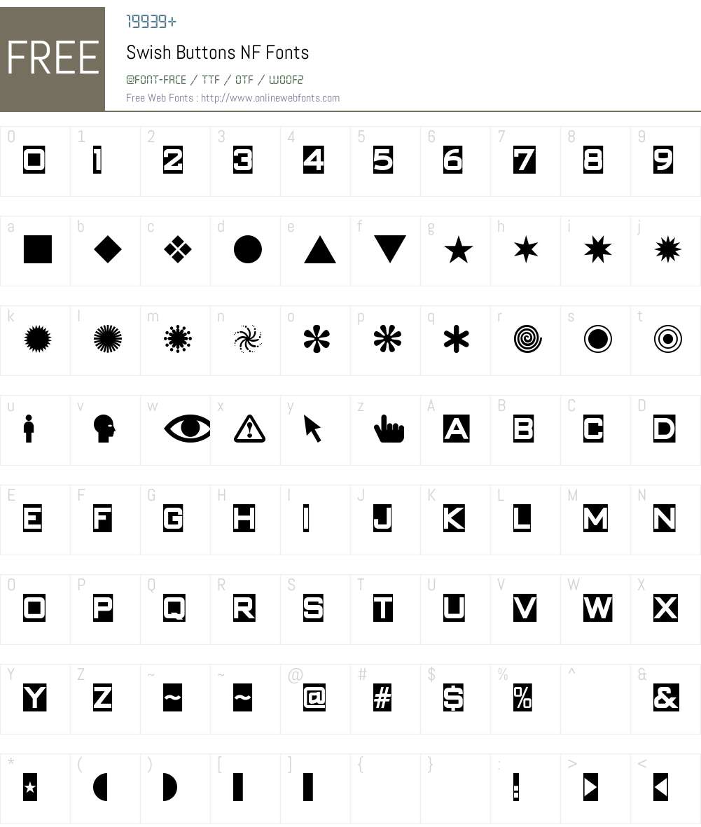 Swish Buttons NF Font Screenshots