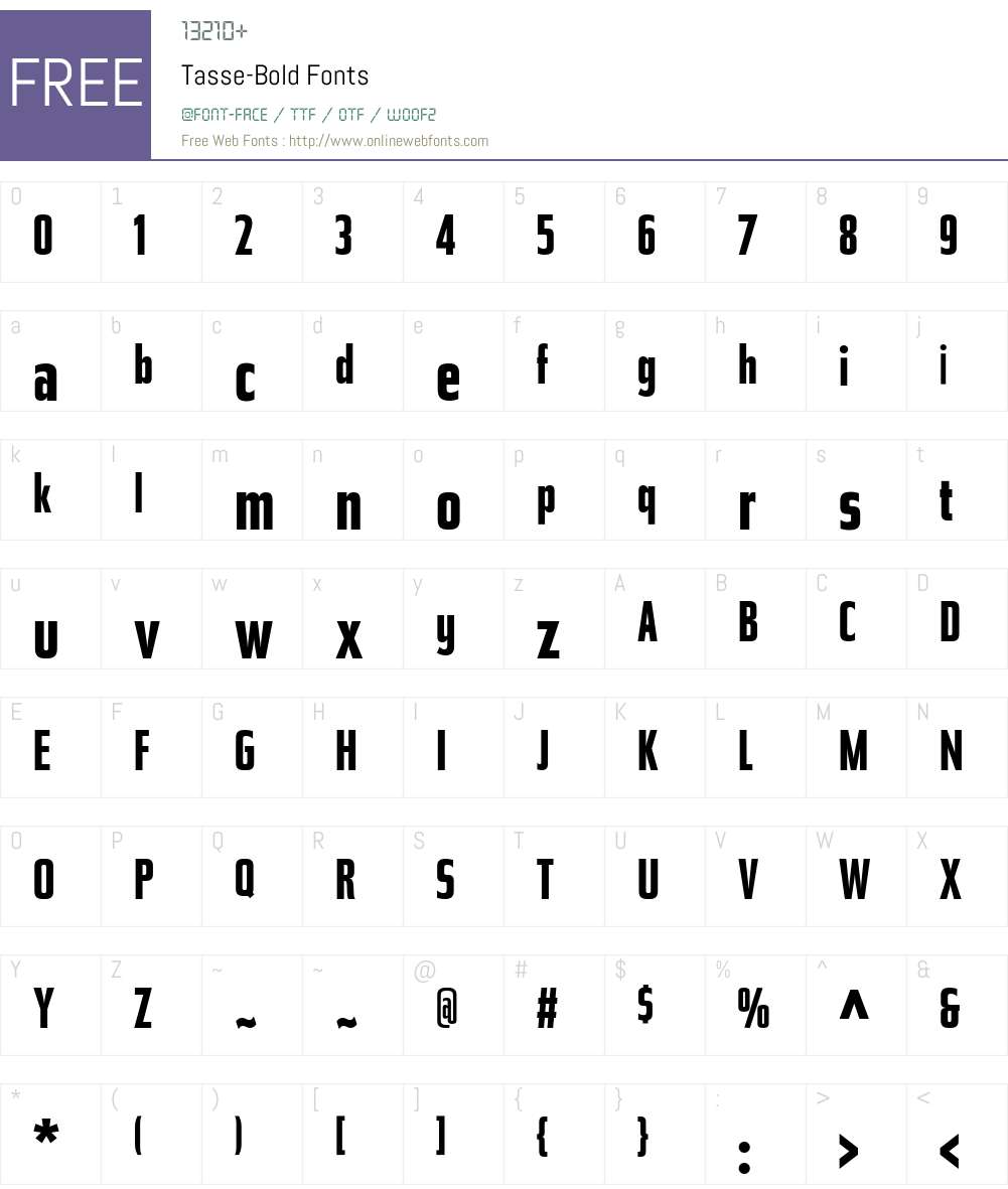 Tasse Font Screenshots