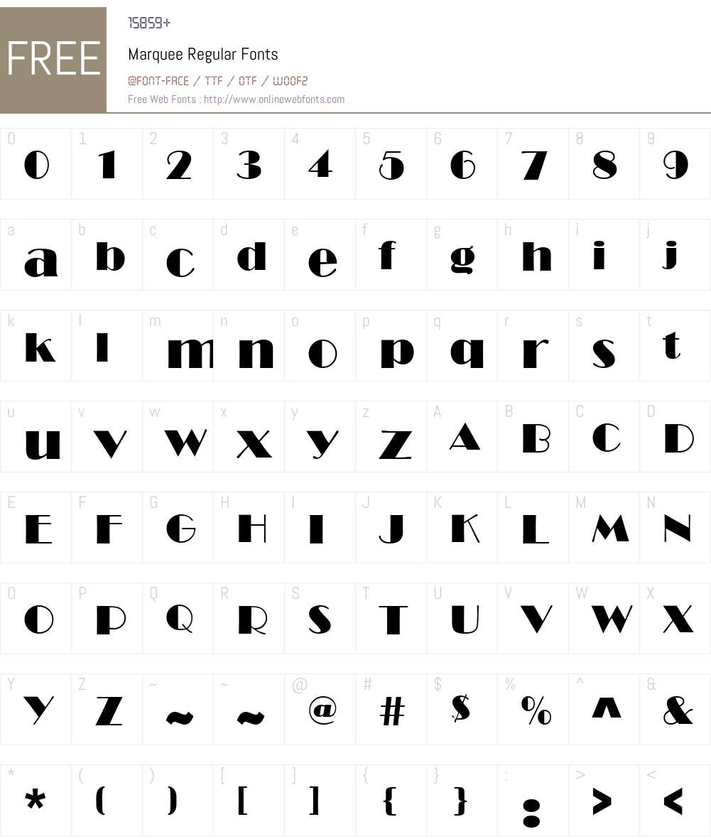 Marquee Font Screenshots