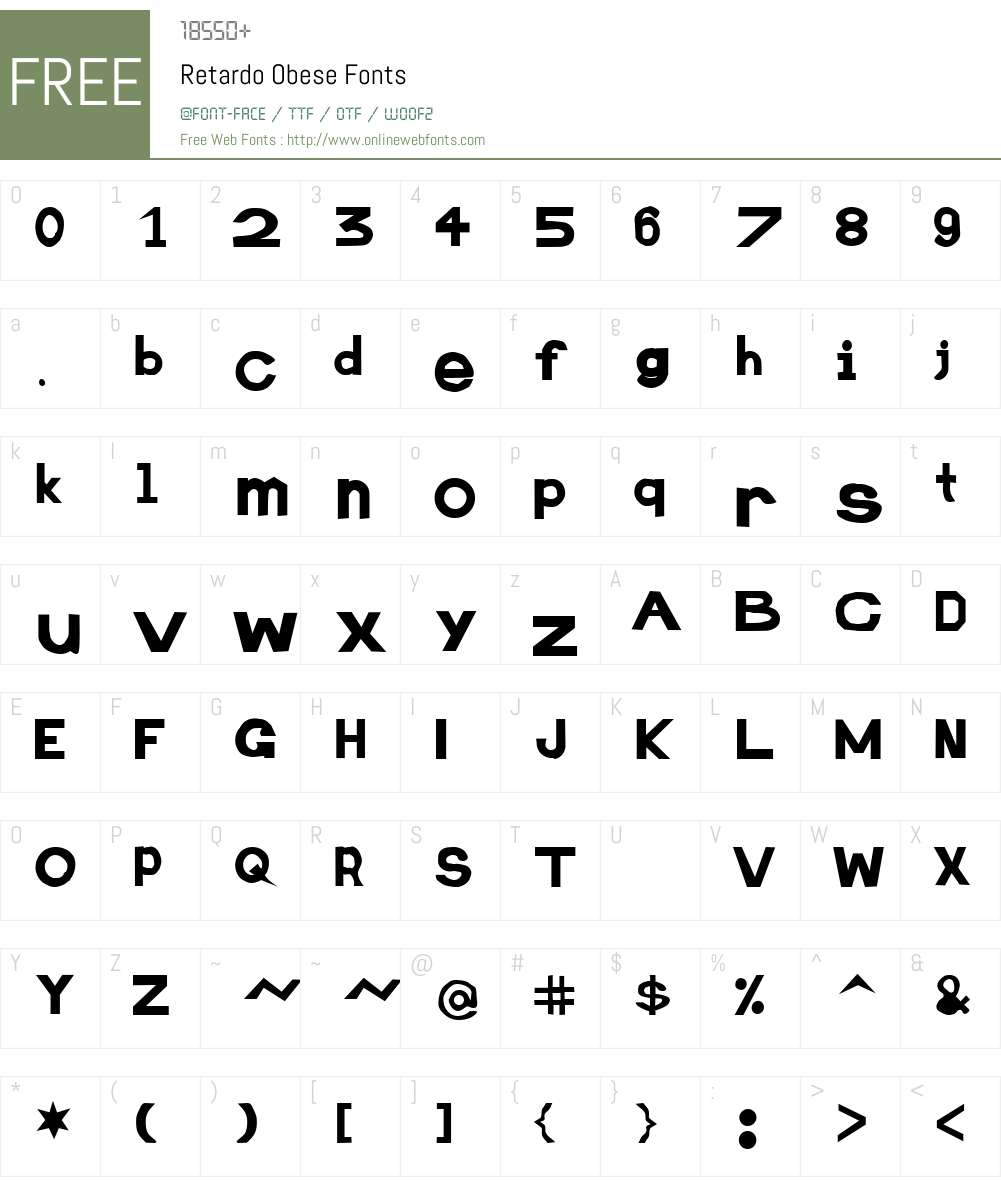 Retardo Obese Font Screenshots