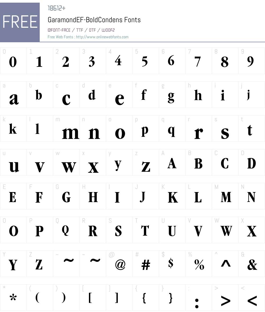 GaramondEF Font Screenshots