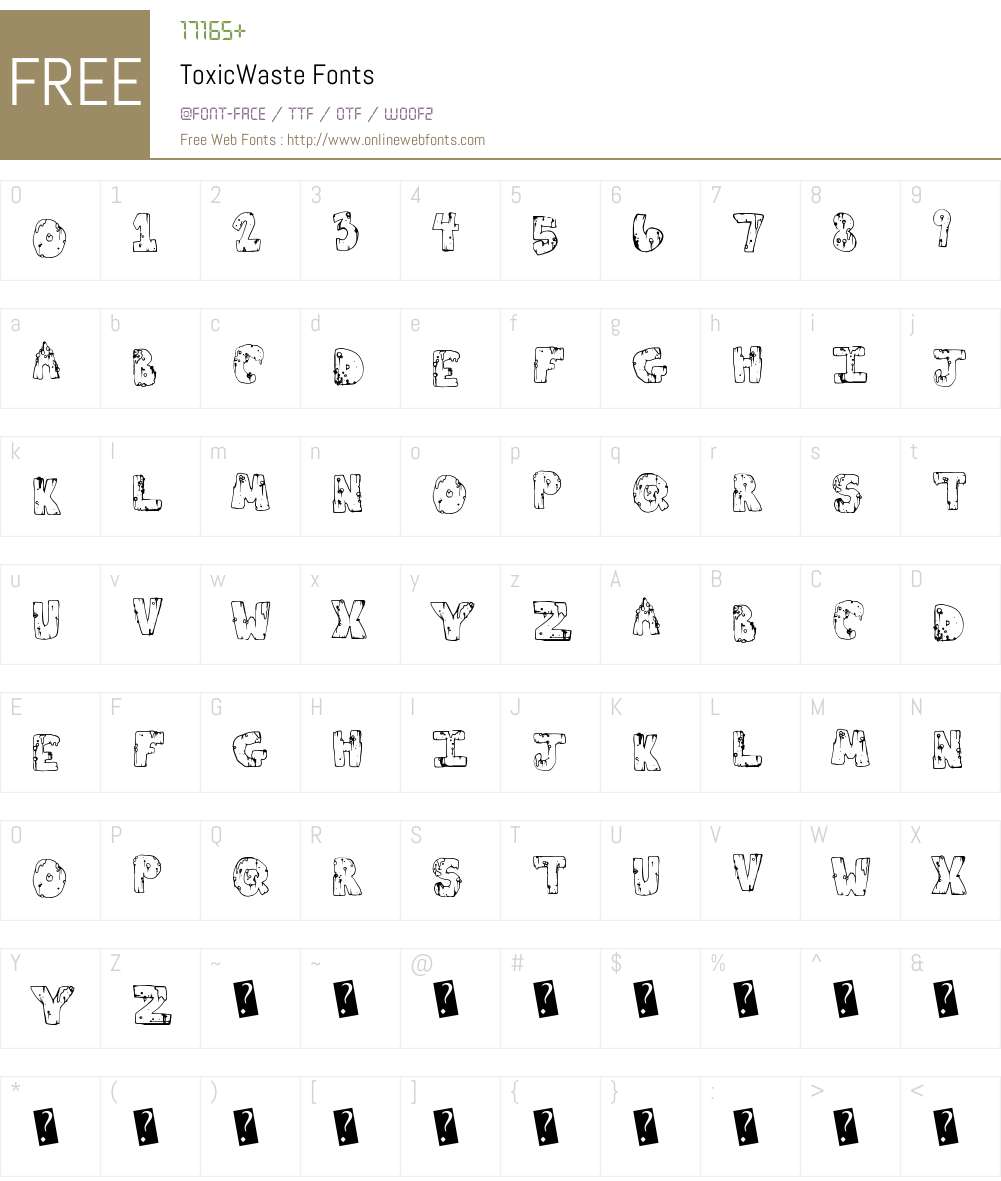 ToxicWaste Font Screenshots