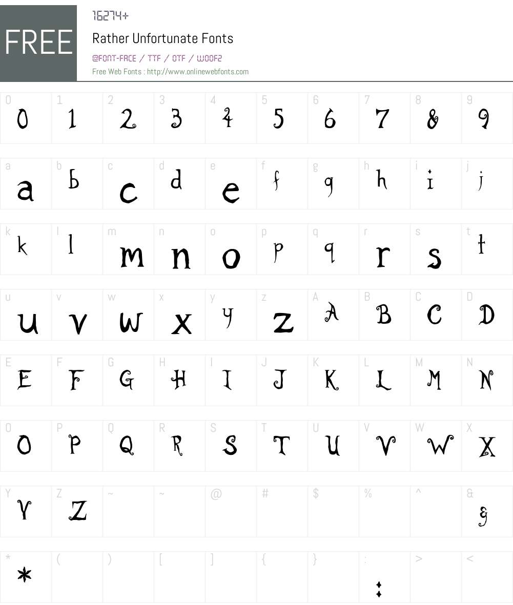 Rather Unfortunate Font Screenshots
