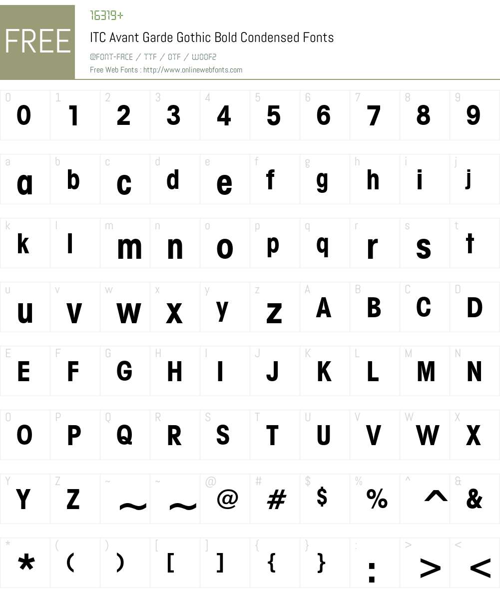 ITC Avant Garde Gothic Font Screenshots