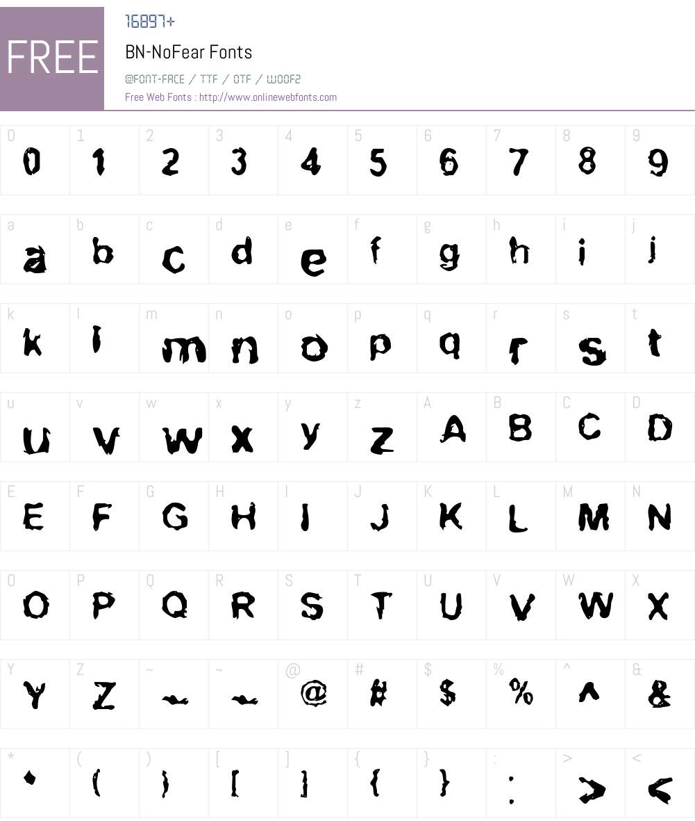 BN-NoFear Font Screenshots