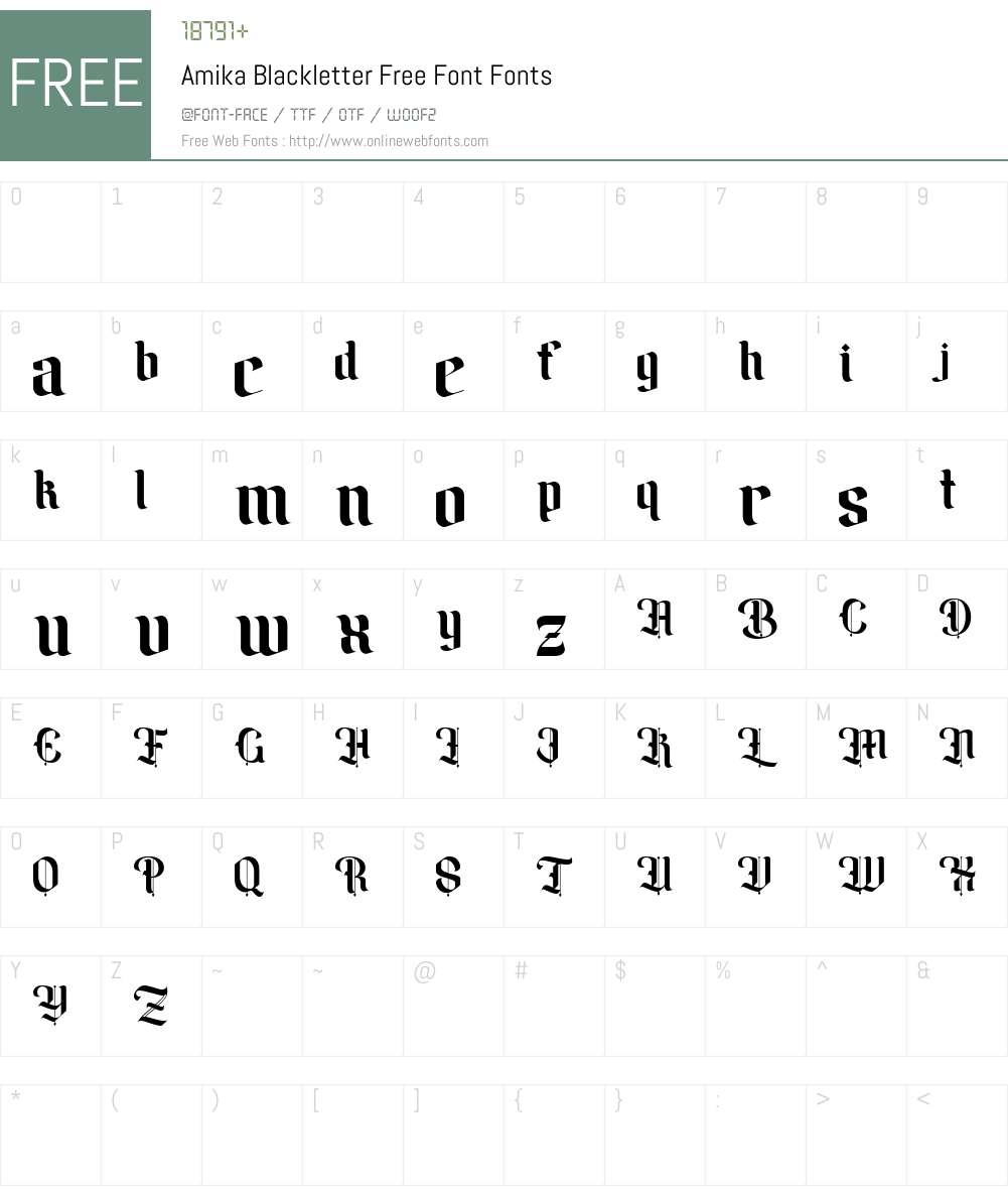 Amika Blackletter Free Font Font Screenshots