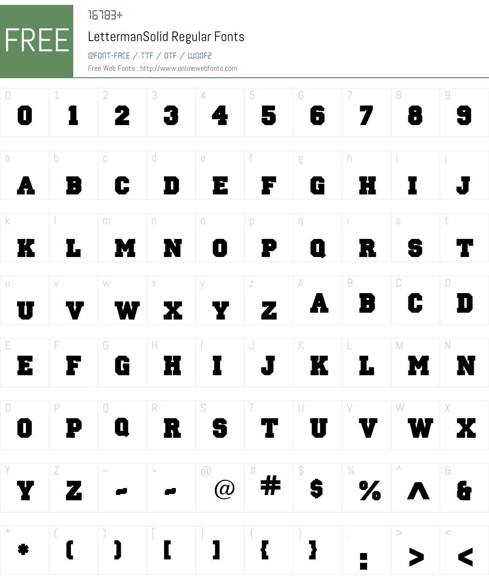 LettermanSolid Font Screenshots
