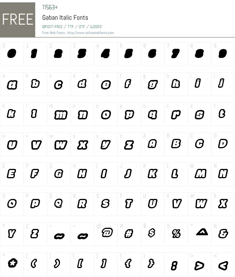 Gaban Font Screenshots