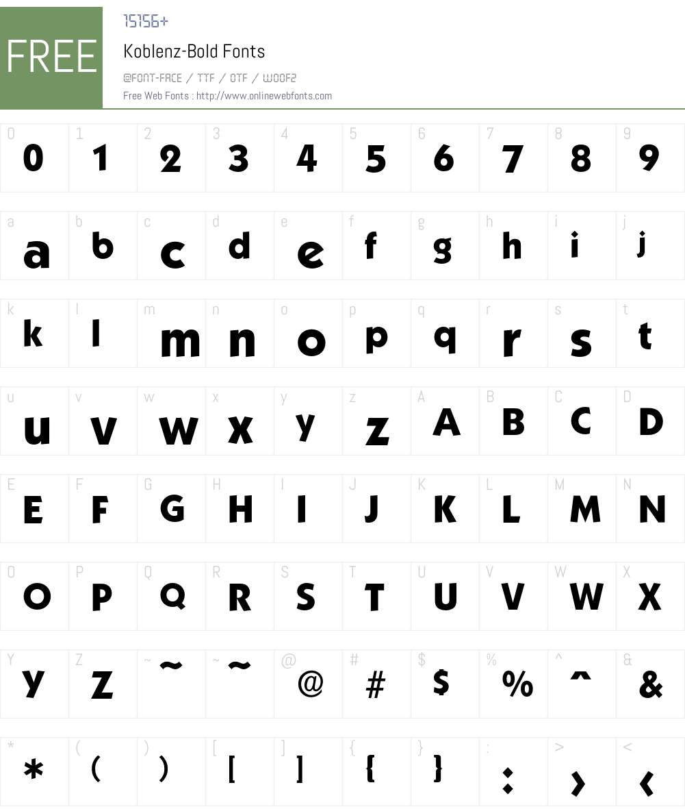 Koblenz-Bold Font Screenshots
