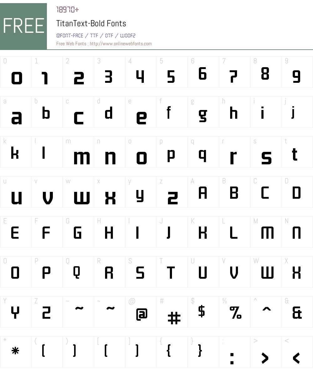 TitanText Font Screenshots