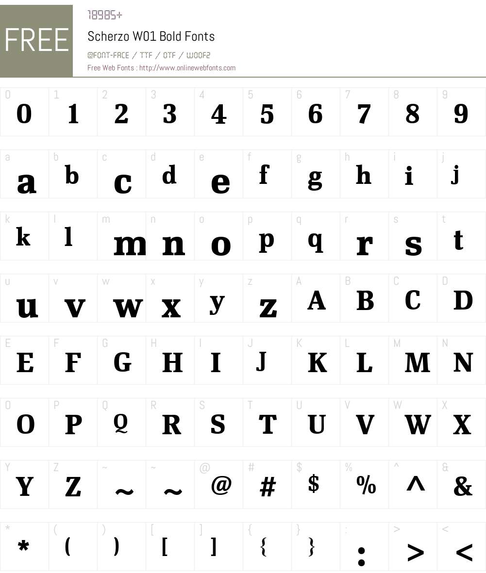 ScherzoW01-Bold Font Screenshots