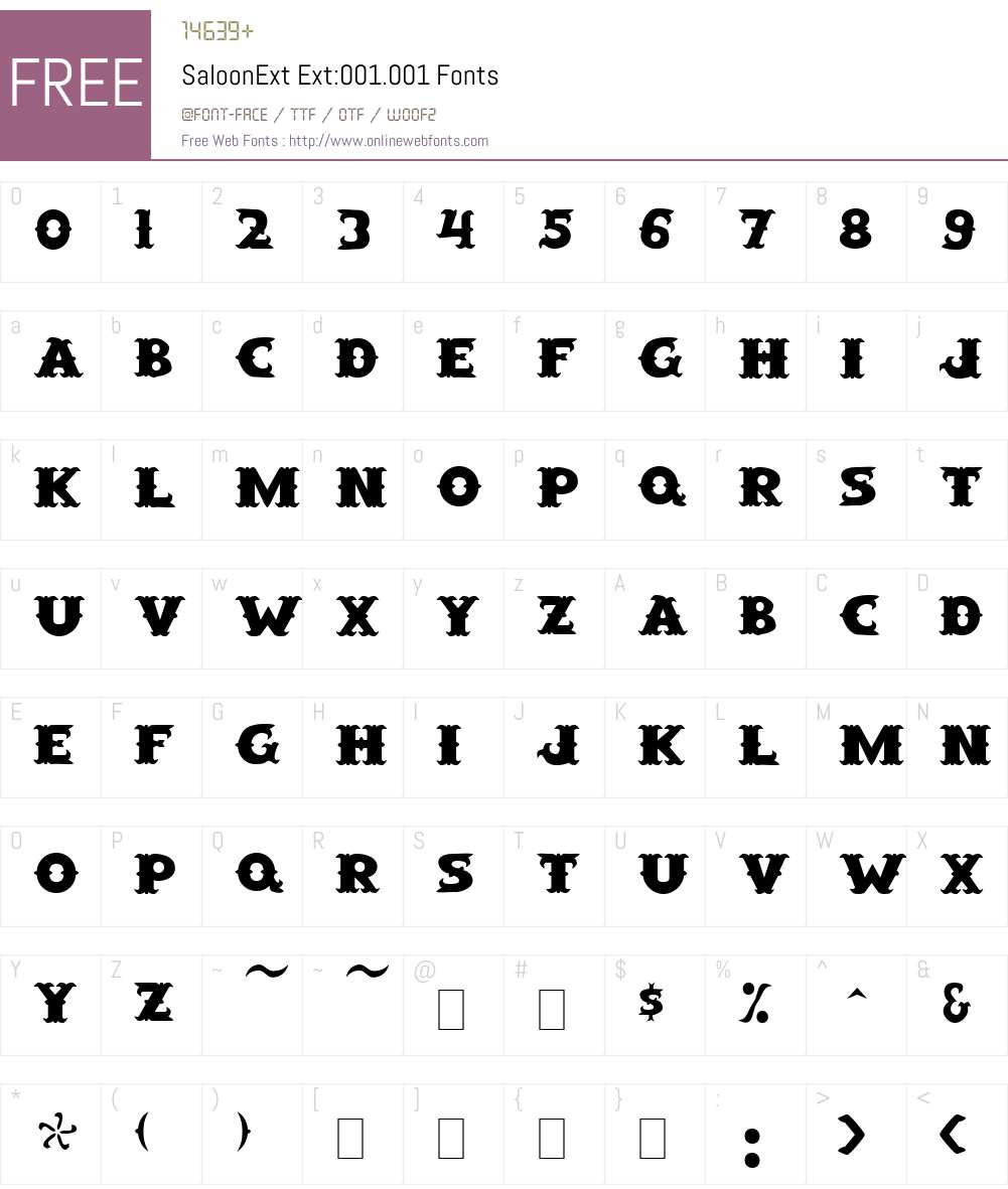 SaloonExt Font Screenshots