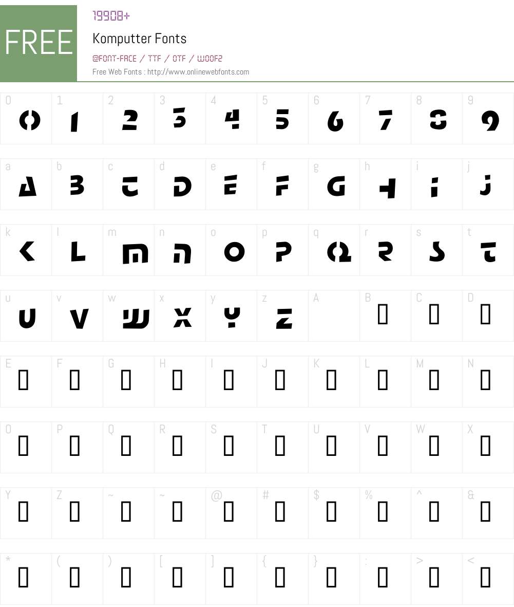 Komputter Font Screenshots