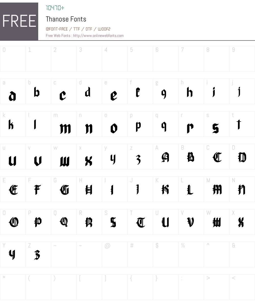 Thanose Font Screenshots