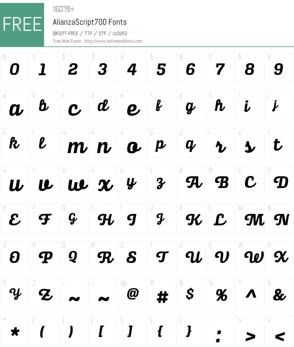 Alianza Script 700 Font Screenshots