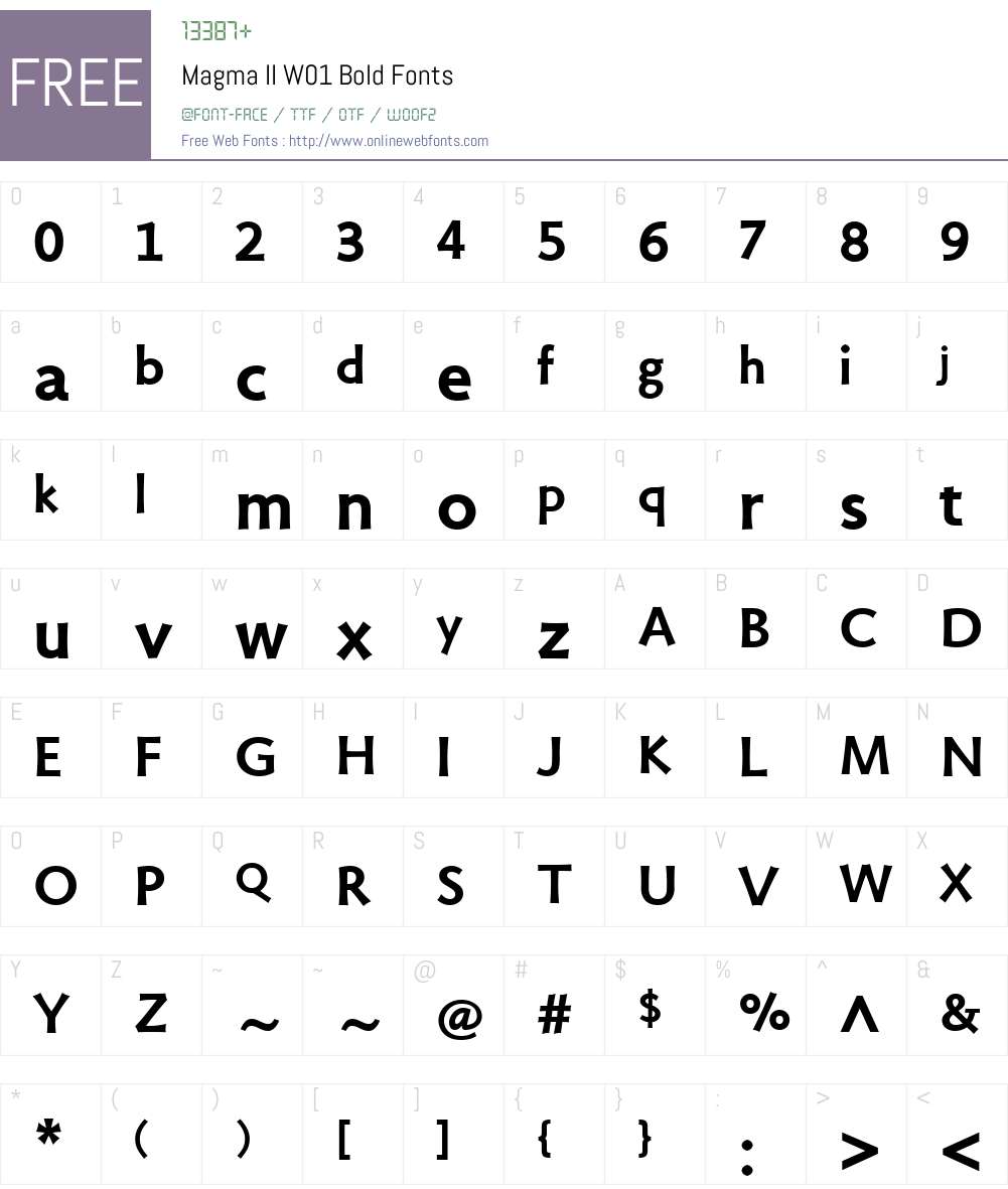MagmaIIW01-Bold Font Screenshots