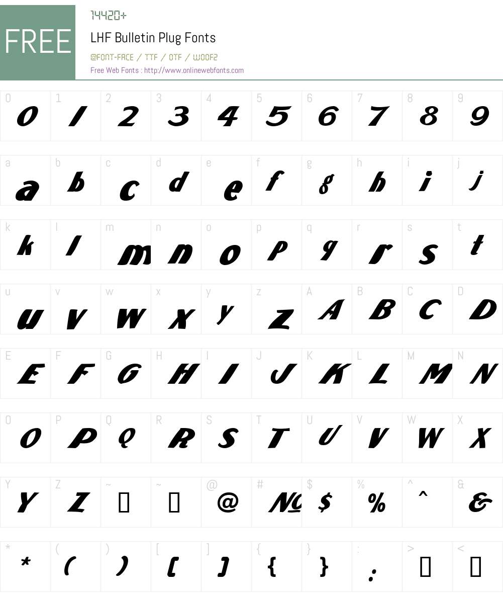 LHF Bulletin Plug Font Screenshots