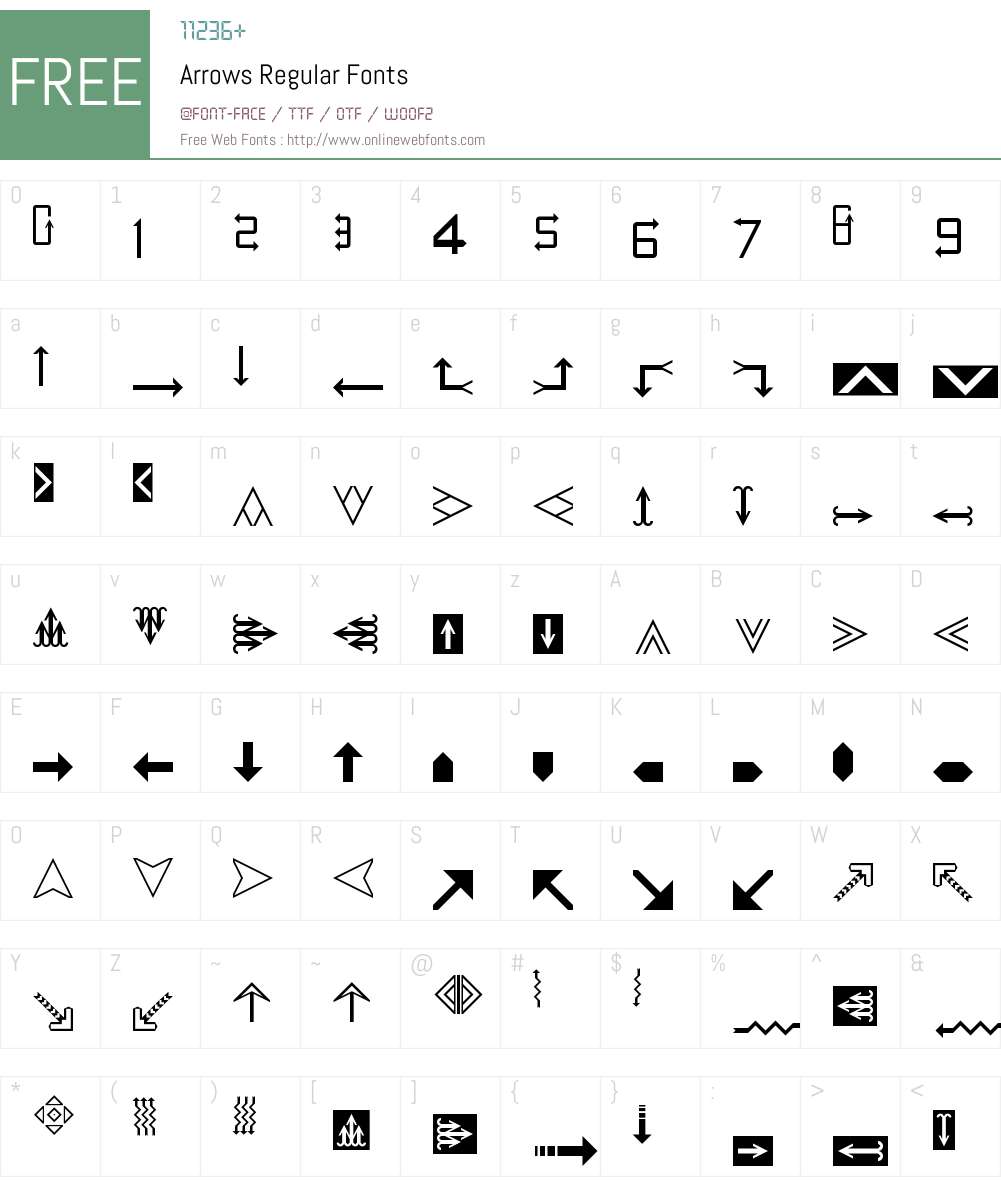 Arrows Font Screenshots