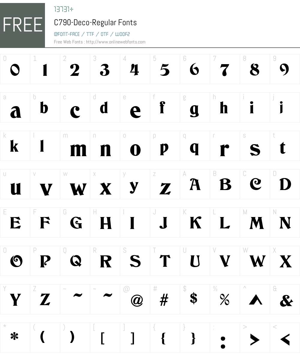 C790-Deco Font Screenshots