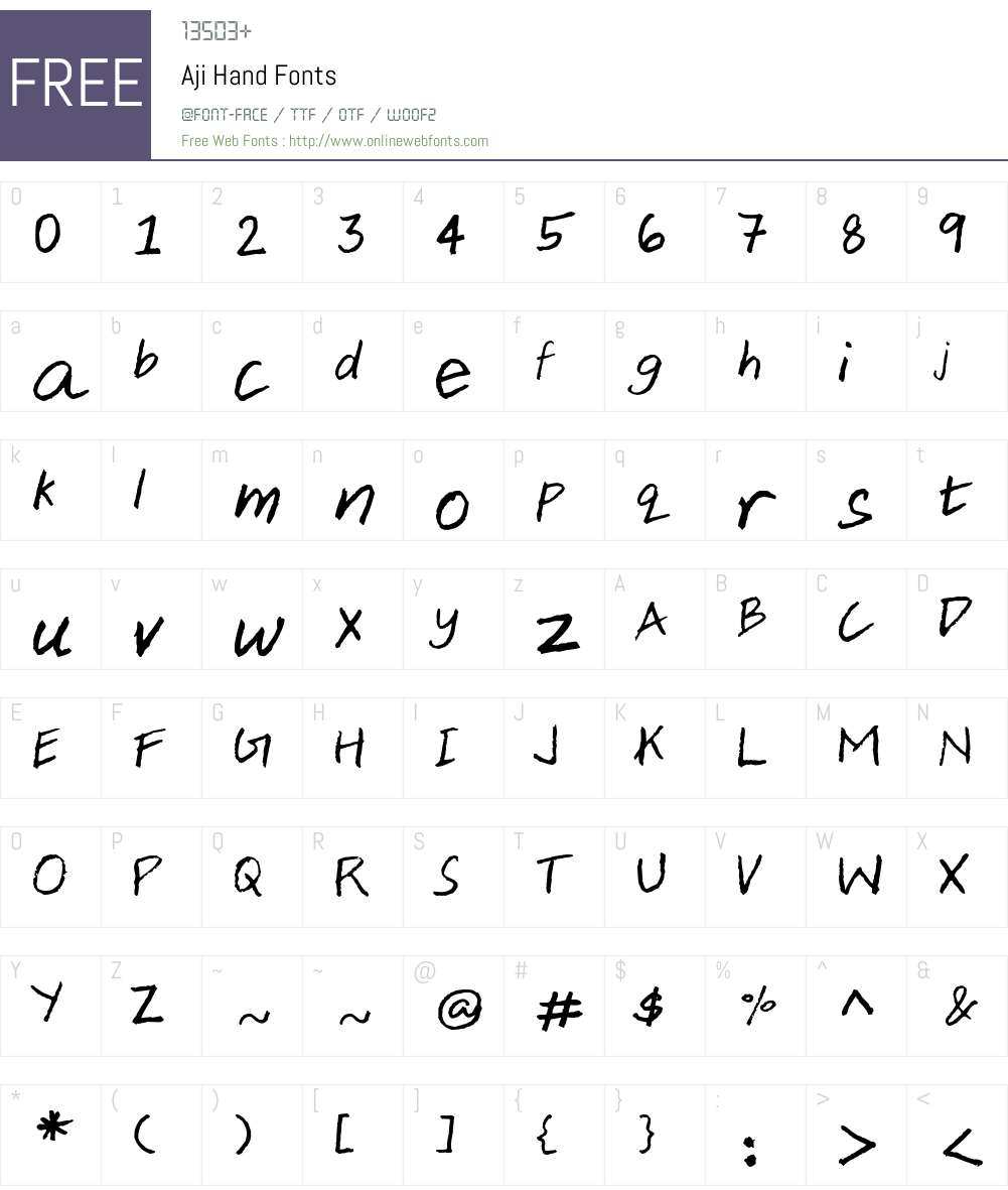 Aji Hand Font Screenshots
