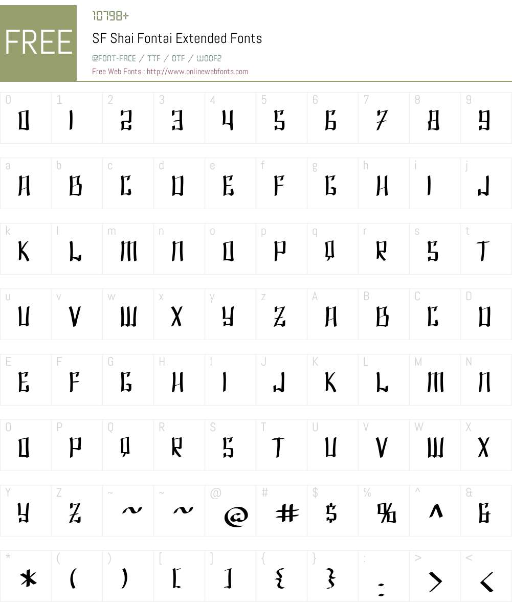 SF Shai Fontai Extended Font Screenshots