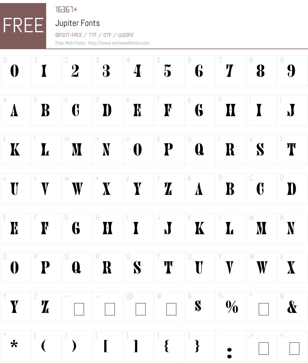 Jupiter Font Screenshots