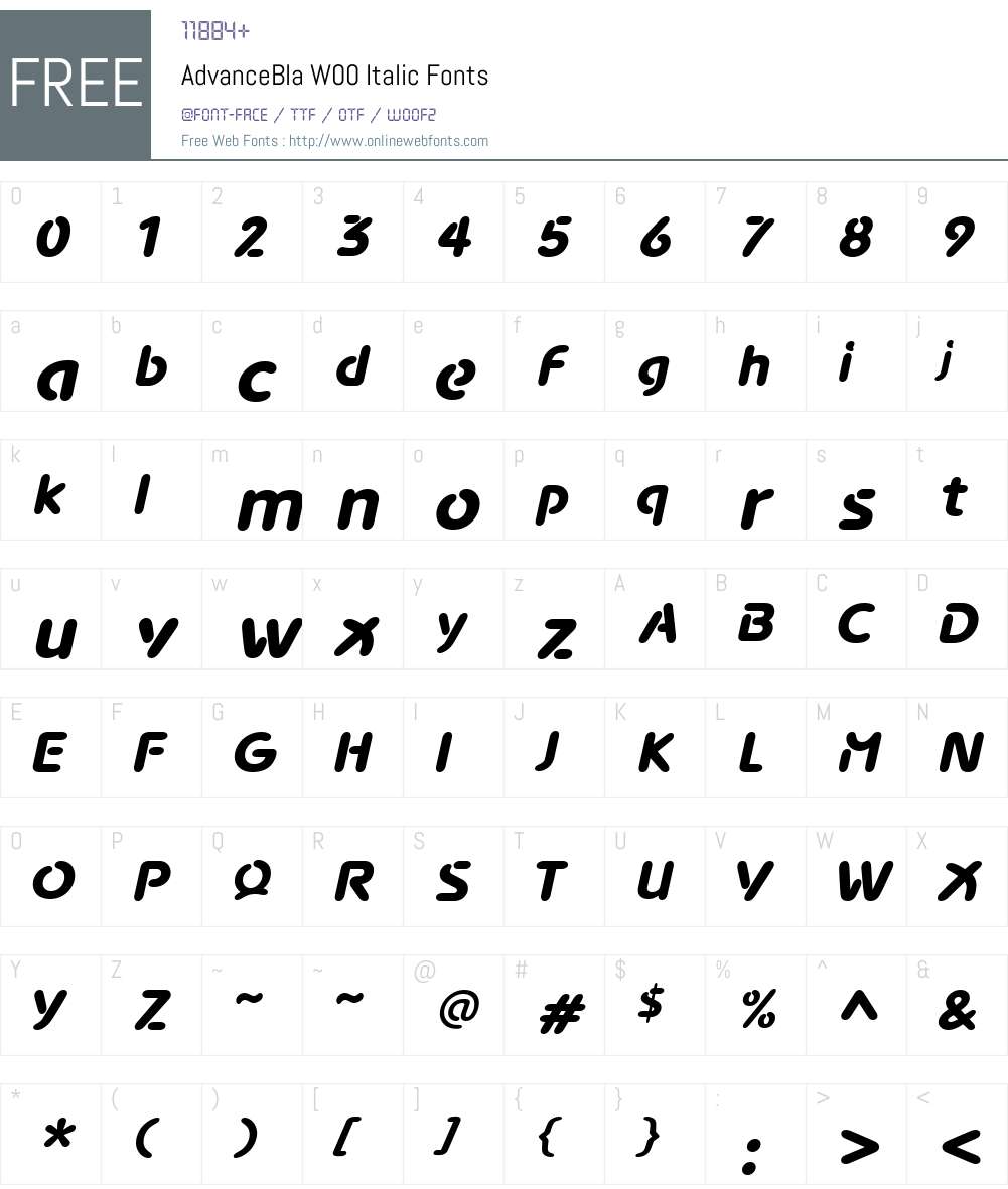 Advance Font Screenshots