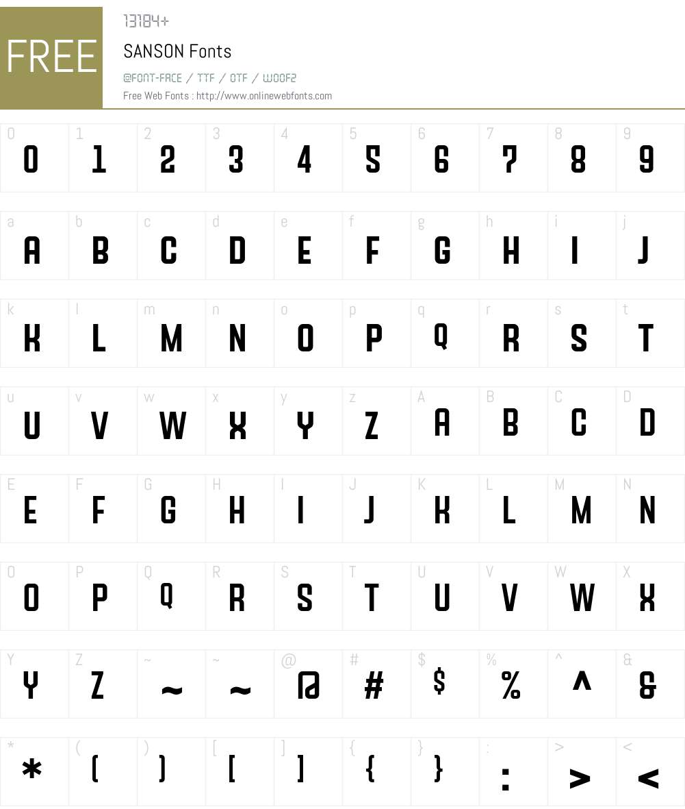 SANSON Font Screenshots