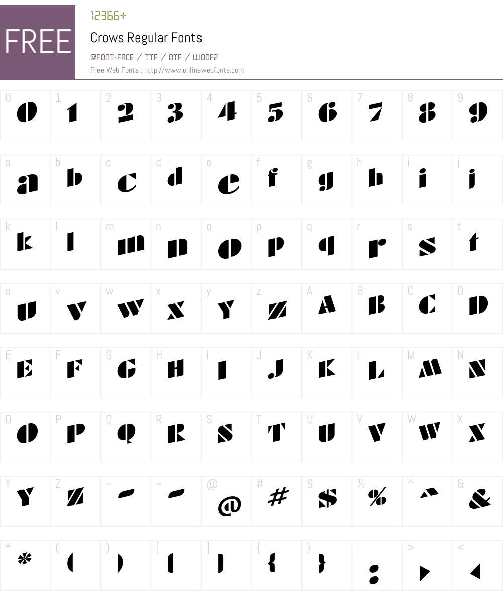 Crows Font Screenshots