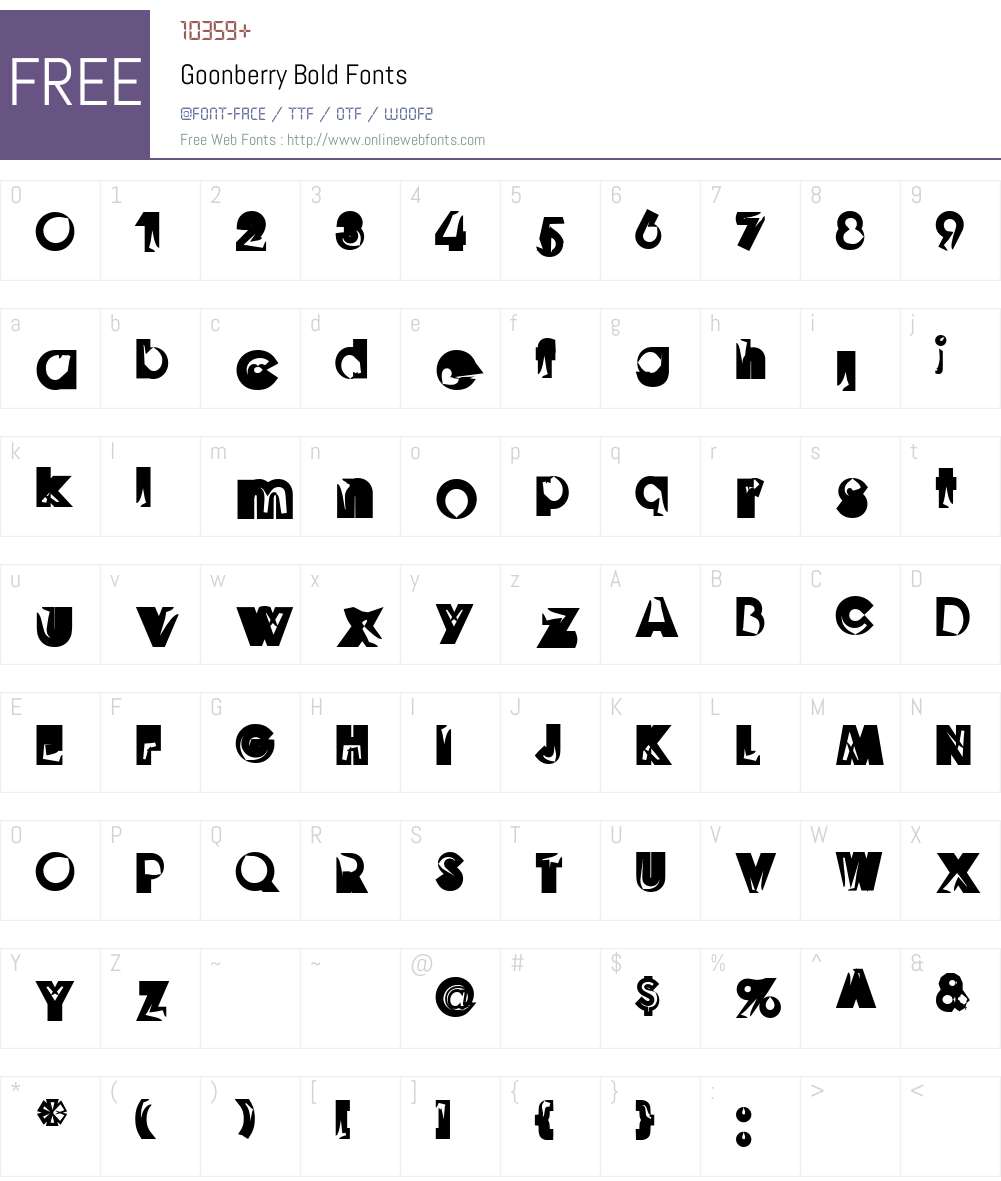 Goonberry Bold Font Screenshots