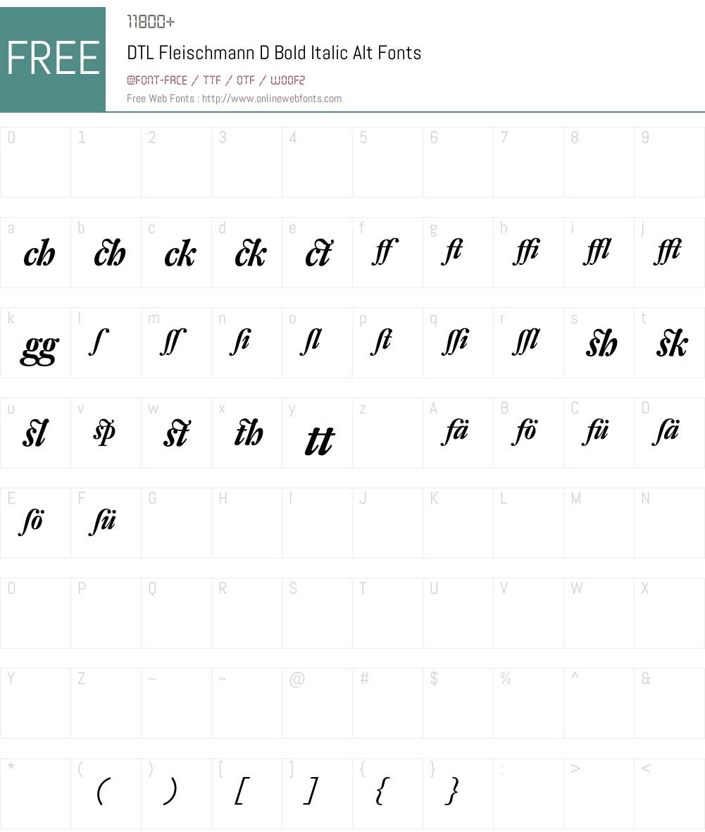 DTL Fleischmann Font Screenshots