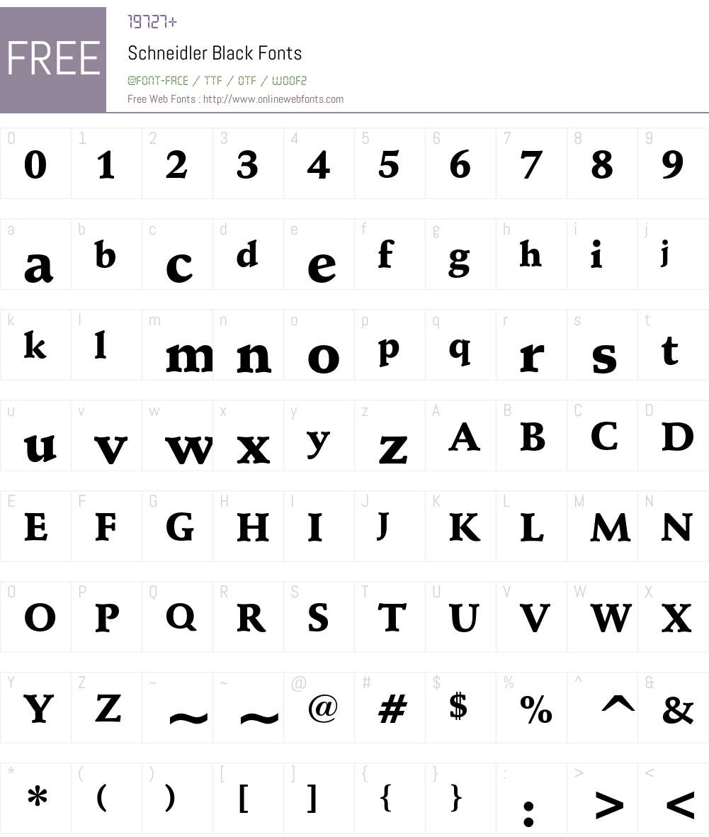 Schneidler Font Screenshots