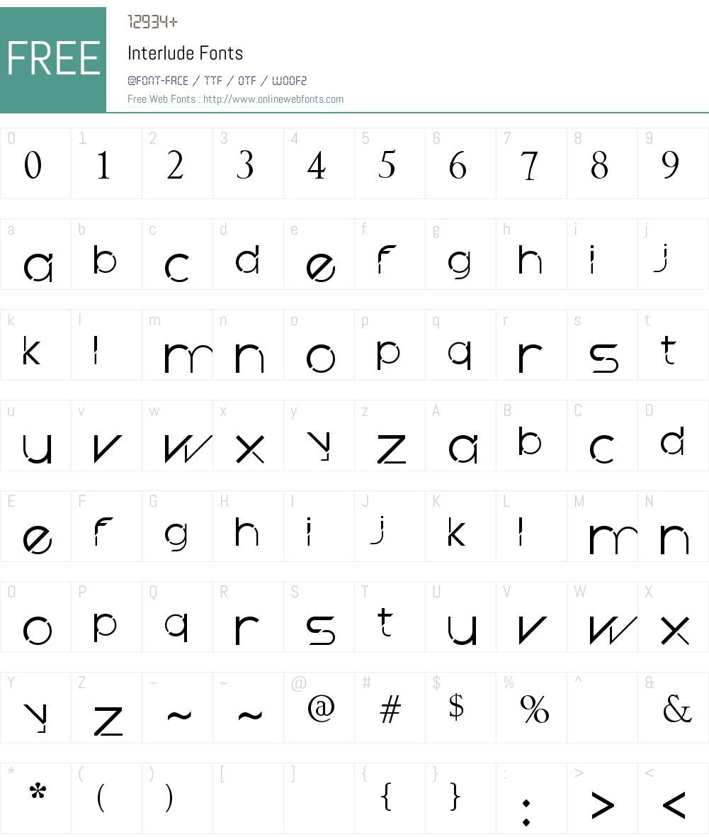 Interlude Font Screenshots