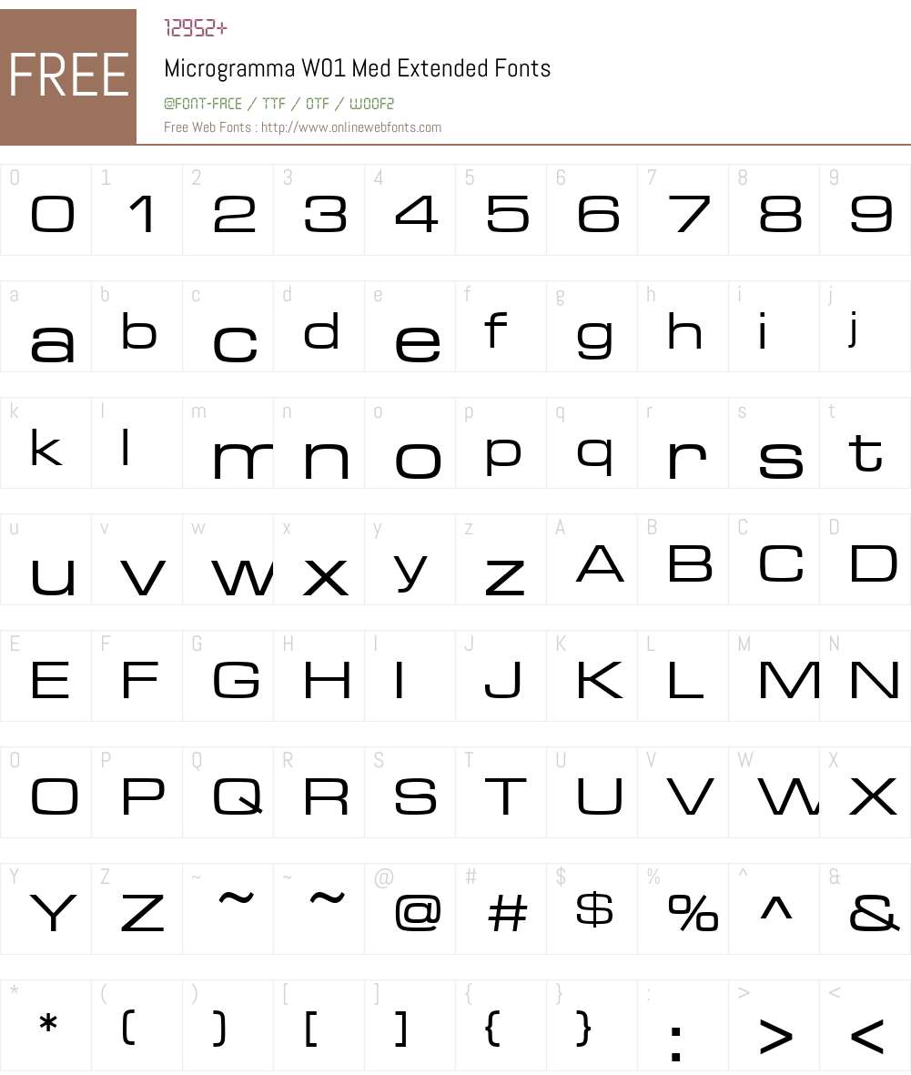 MicrogrammaW01-MedExtended Font Screenshots