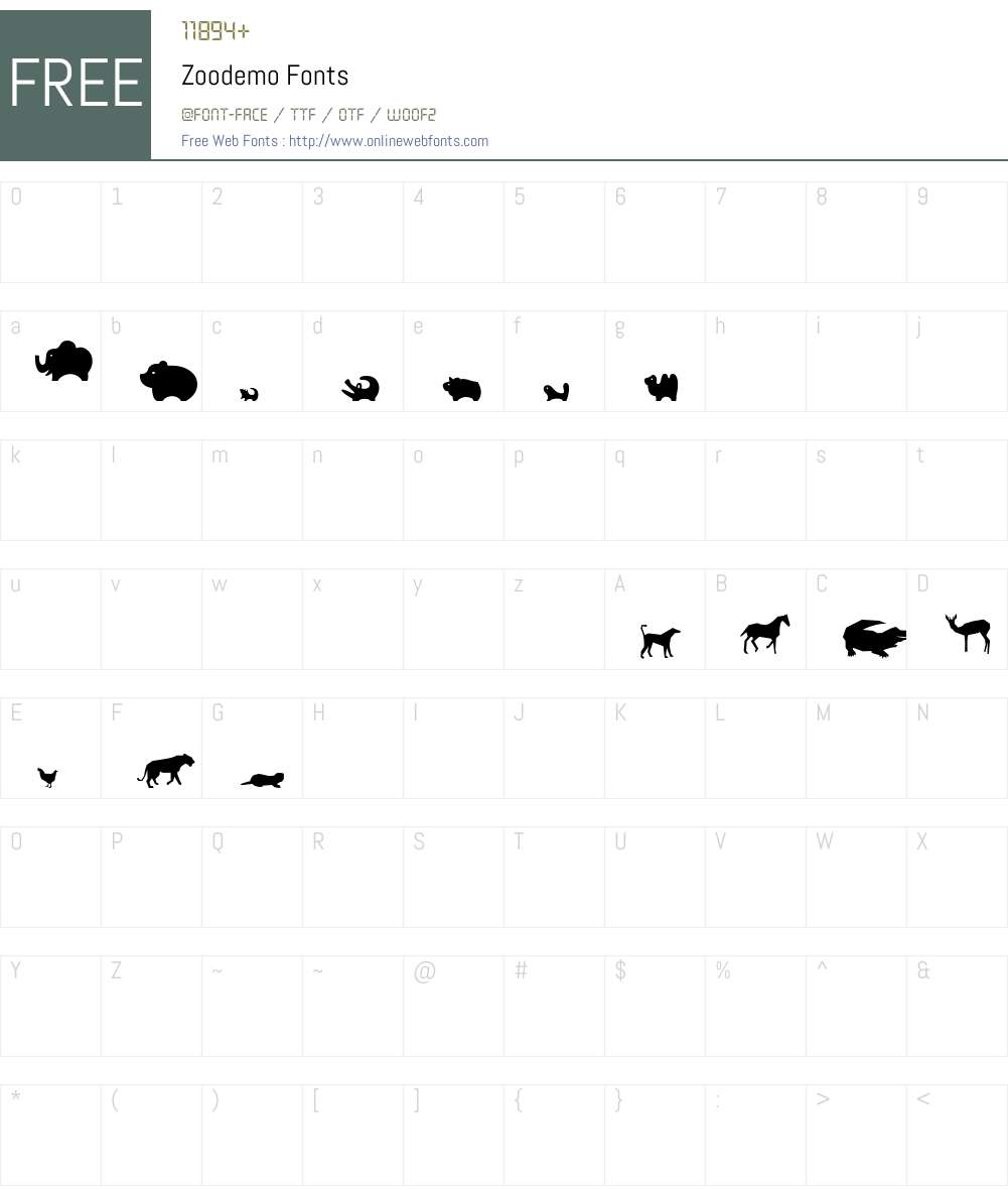 Zoodemo Font Screenshots