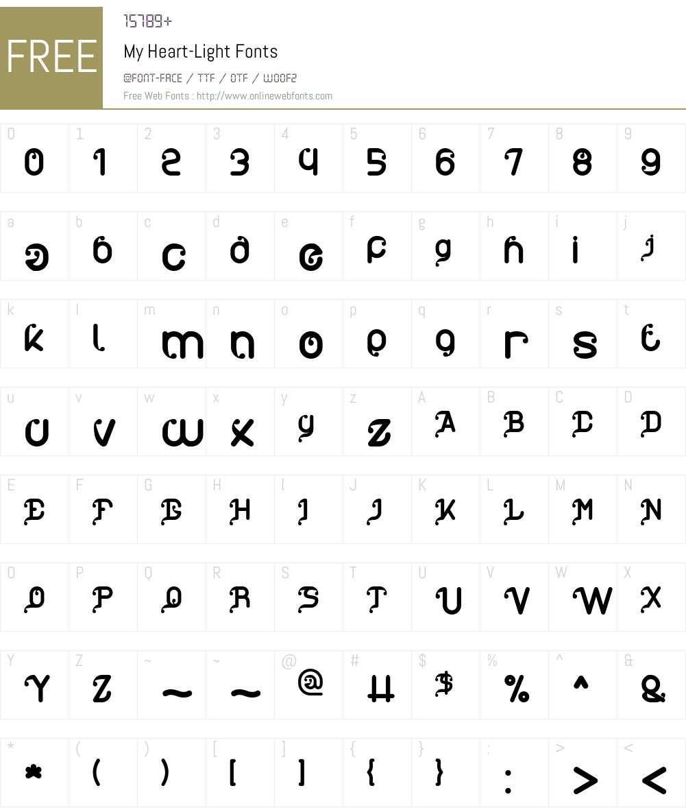 My Heart-Light Font Screenshots