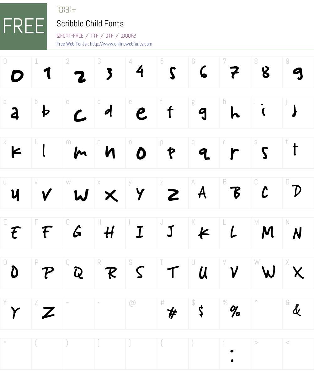 Scribble Child Font Screenshots